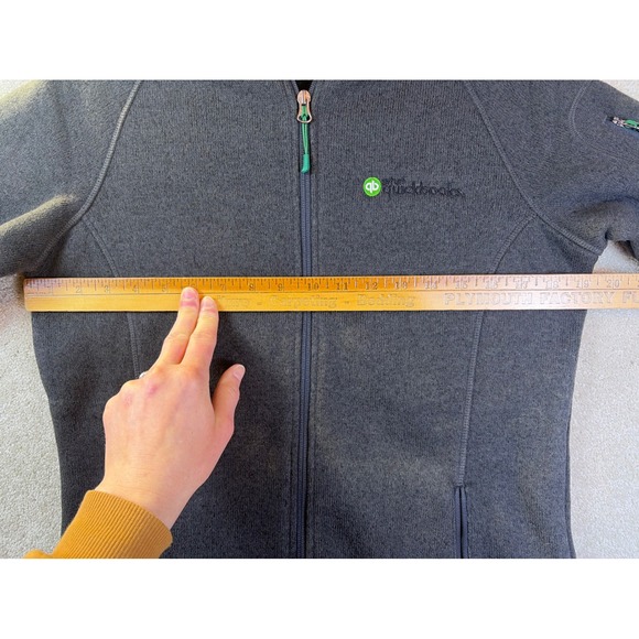 Storm Creek Fleece Jacket Women Medium Gray QuickBooks Logo Full Zip MSRP $70 - Picture 8 of 9